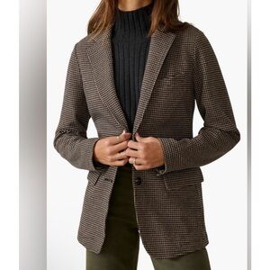 Faherty Brown Houndstooth Blazer